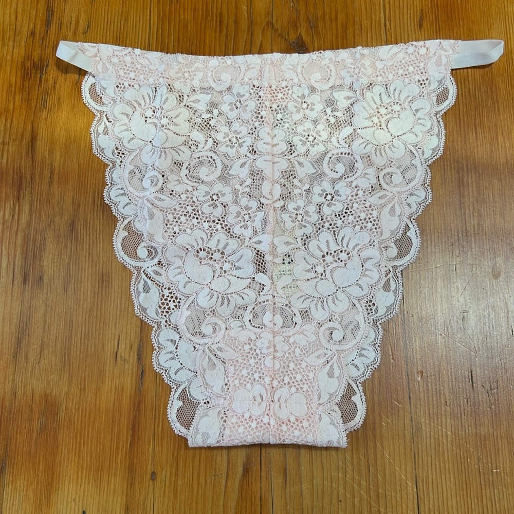 NWT We‎ are HAH Chase Me Down Lace Panty Women's Size XL Naked Truth Blush Pink